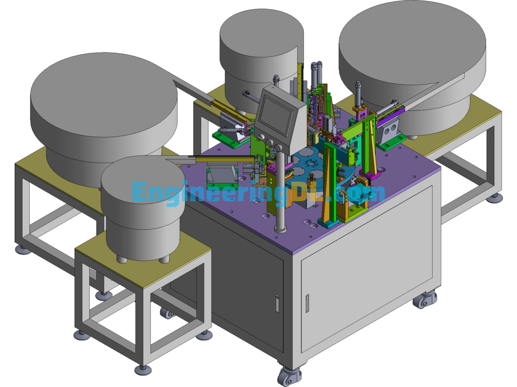 Germany Auto Parts Automatic Assembly Machine SolidWorks, 3D Exported Free Download