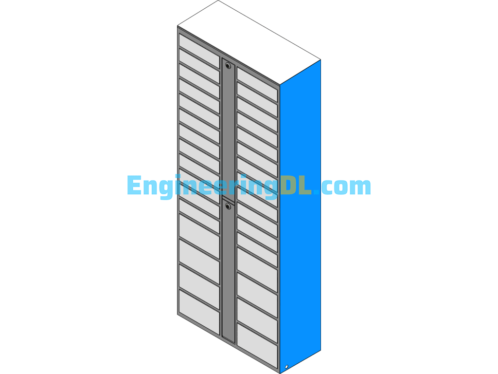 Courier Storage Cabinets SolidWorks, 3D Exported Free Download
