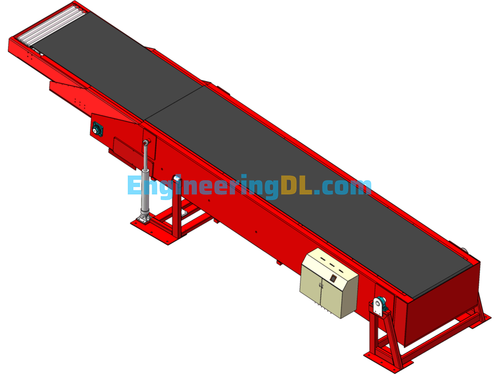 Fast Retractable Belt Conveyor-Loading And Unloading Belt Conveyor SolidWorks, 3D Exported Free Download