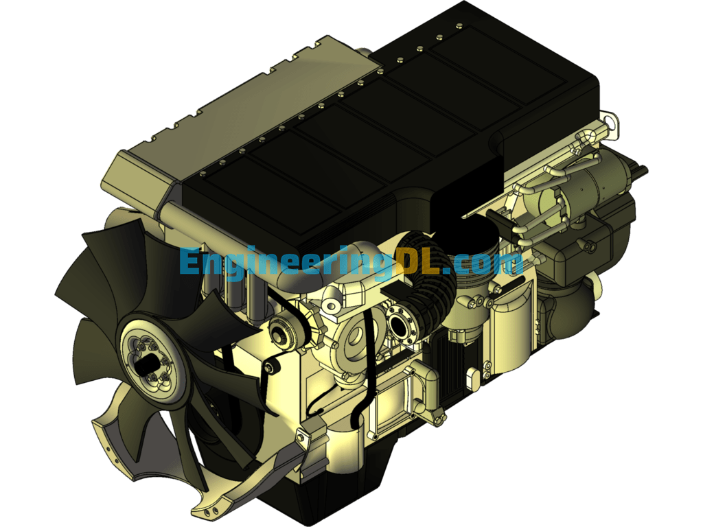 Daimler Engine DD13 (SW Design Model) SolidWorks Free Download