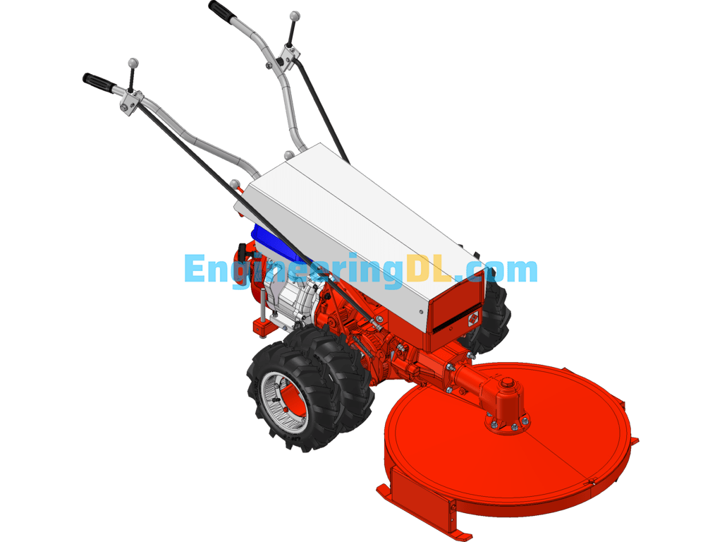 Walk-Behind Tractor Mower (With Honda GX390 Engine) SolidWorks Free Download