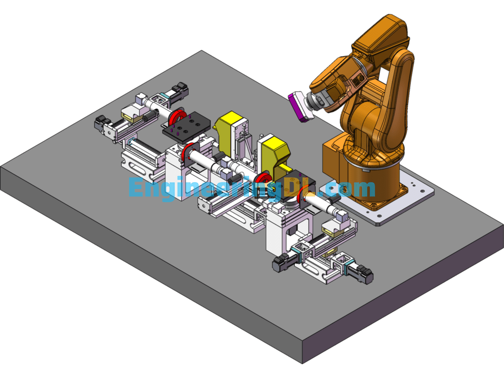 Cell Phone Side Profile Size Inspection Machine (With DFM) SolidWorks, 3D Exported Free Download