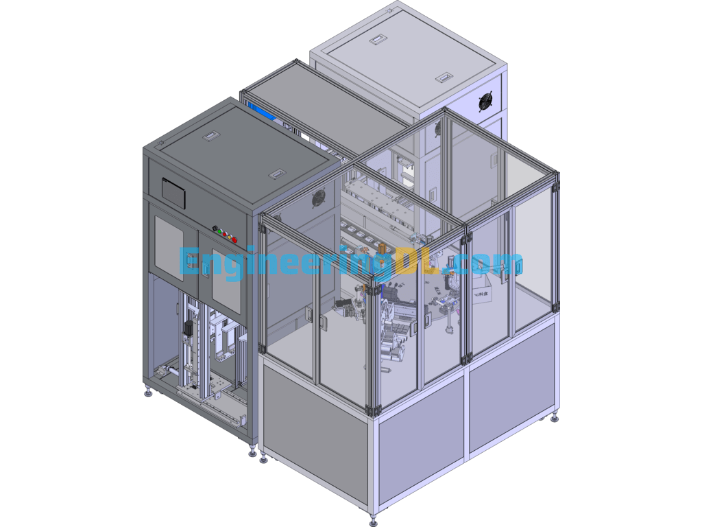 Cell Phone Charger Automatic Loading And Unloading Paste Two-Dimensional Code Inspection One Machine SolidWorks Free Download