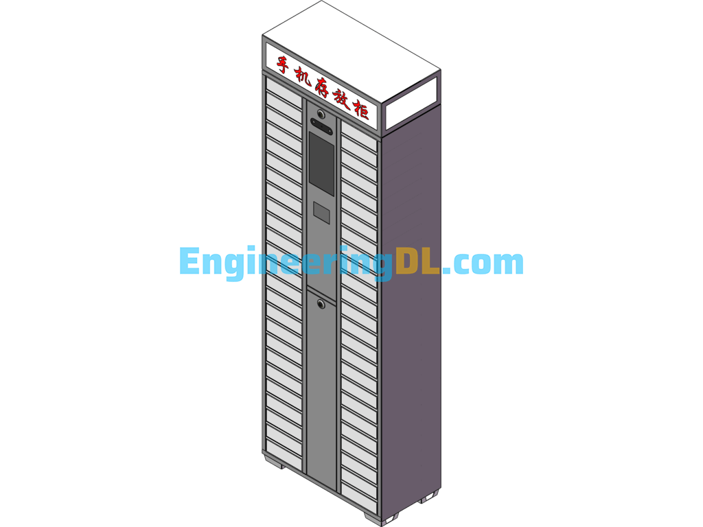 Cell Phone Storage Cabinet SolidWorks, 3D Exported Free Download