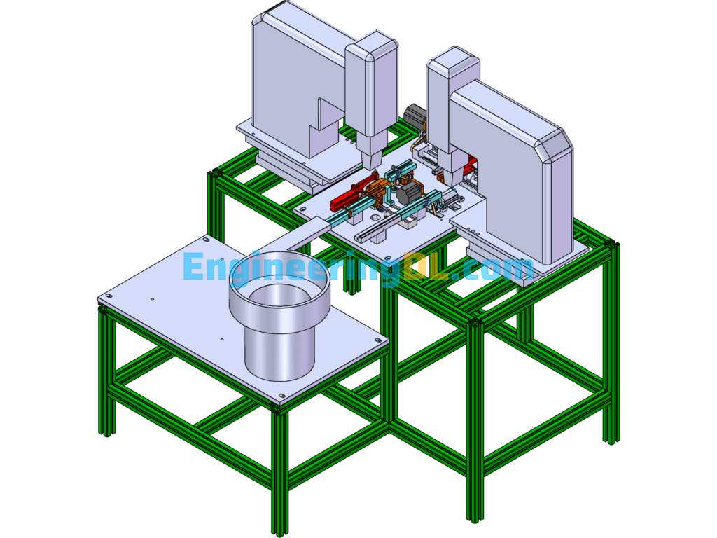 Handle Automatic Pad Printing Machine (BOM Included In Production) SolidWorks, 3D Exported Free Download