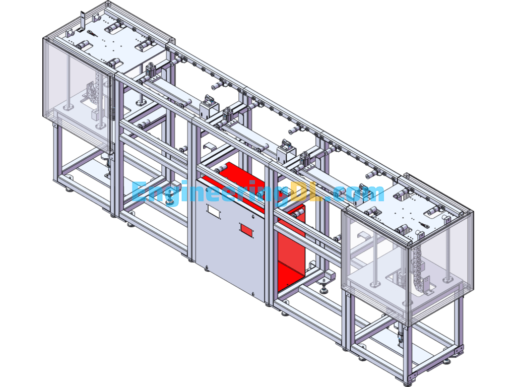 Pallet Circulation Transfer Line Body (Conveyor) SolidWorks Free Download