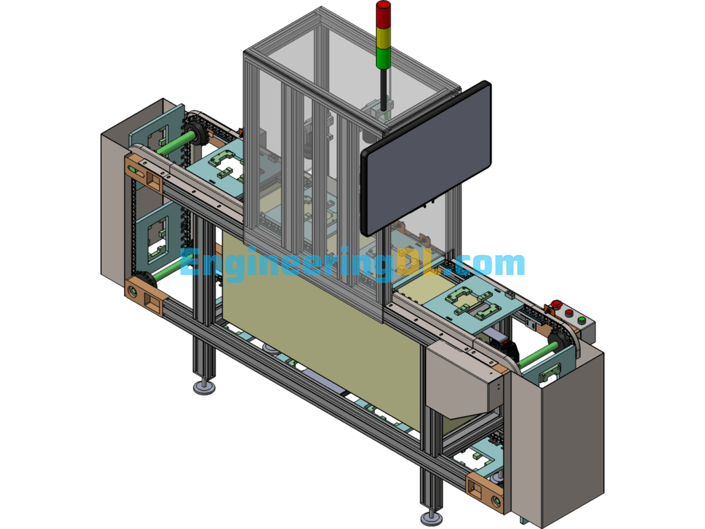 Pallet Conveyor KEYENCE Industrial Camera Inspection Machine SolidWorks, 3D Exported Free Download