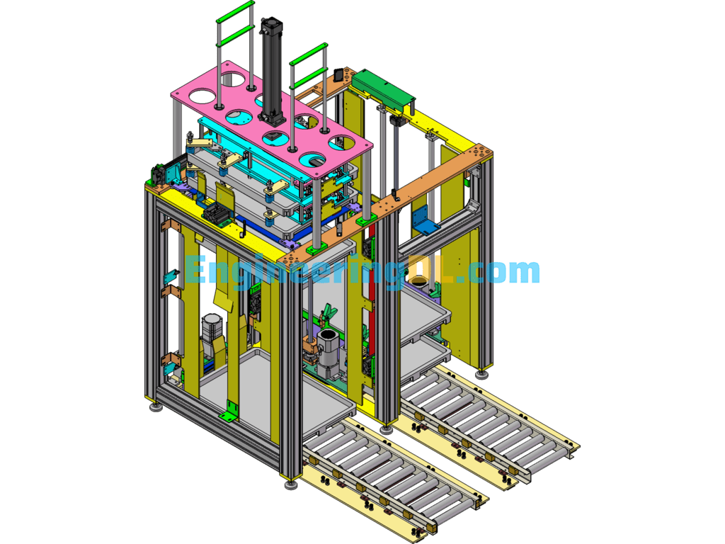 Pallet Conveying And Transfer Equipment SolidWorks, 3D Exported Free Download