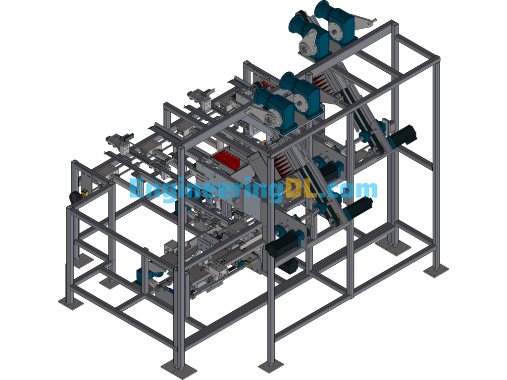 Folding Packaging Machine, Folding Box Packaging Machine Inventor, 3D Exported Free Download