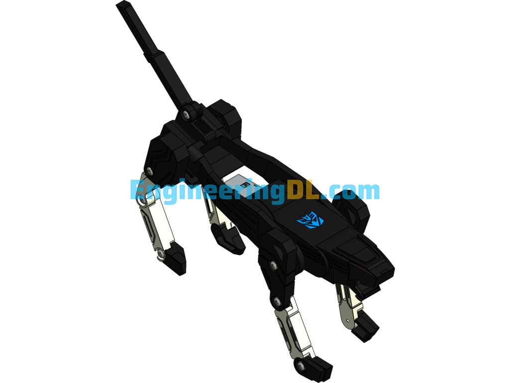 Folding Black Panther USB Flash Drive SolidWorks Free Download