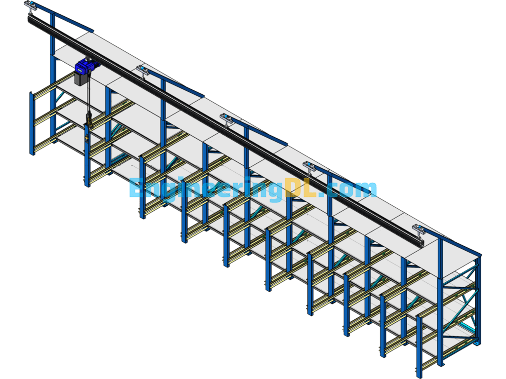 Drawer Type Shelf (Mold Rack) SolidWorks, 3D Exported Free Download