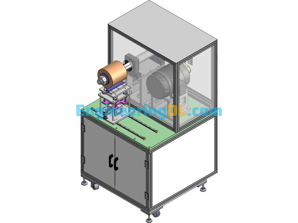 General View Of Wire Drawing Equipment SolidWorks Free Download