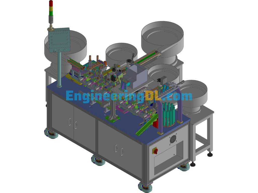 Button Switch Automatic Assembly Machine 3D Exported Free Download