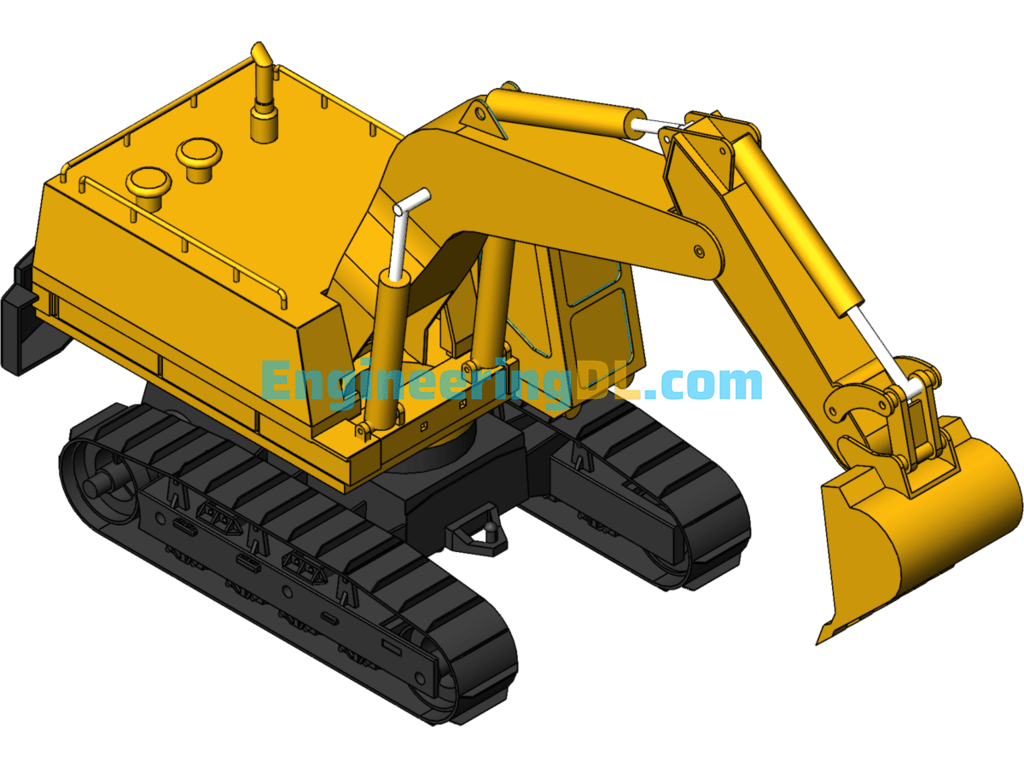 Excavator 3D SolidWorks, 3D Exported Free Download