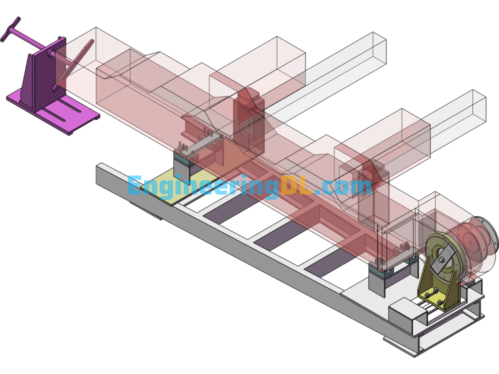 Excavator Running Frame Motor Housing Assembly Tooling SolidWorks Free Download