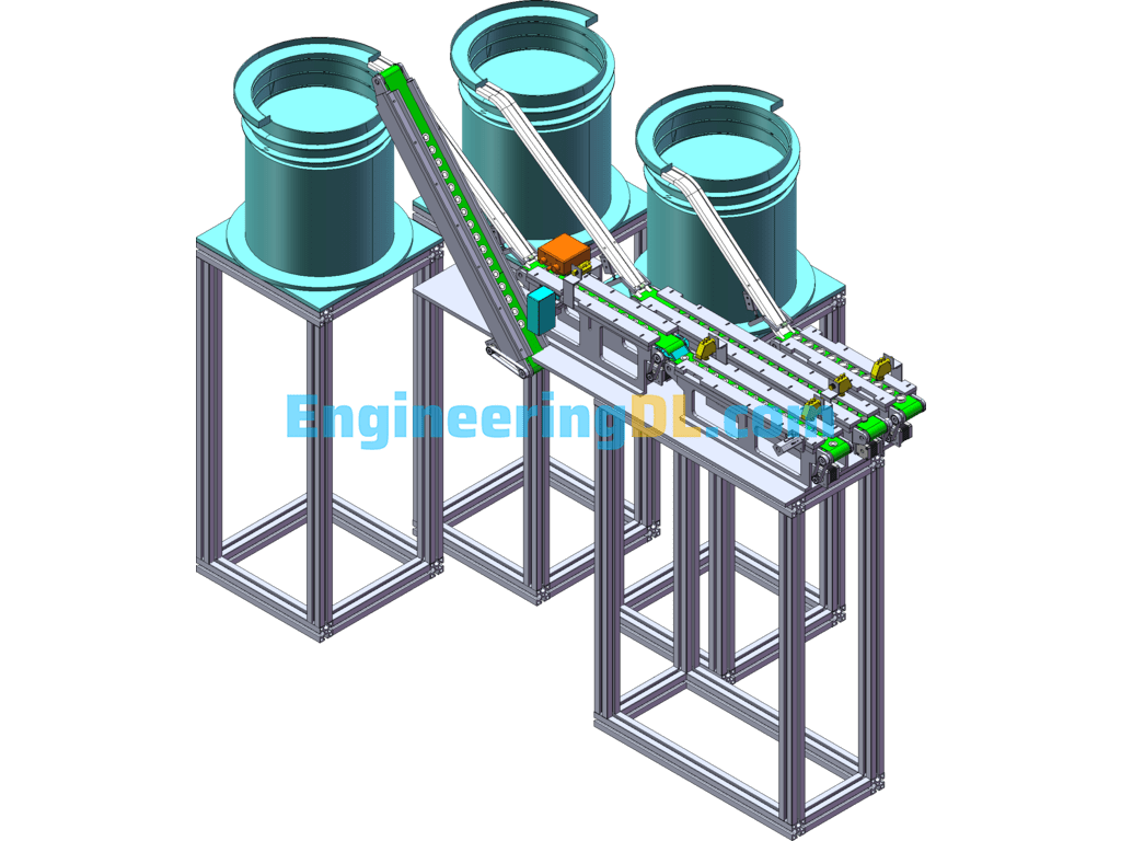 Vibrating Tray Electronic Components Conveyor SolidWorks Free Download