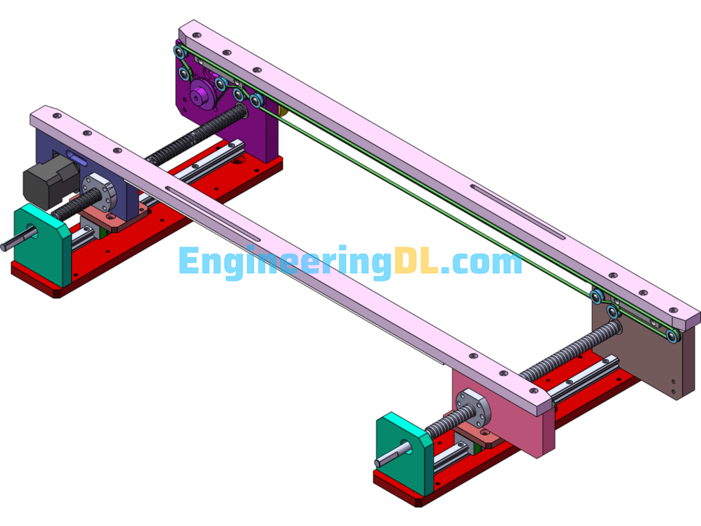 Connecting Rail Type Conveyor Belt SolidWorks Free Download