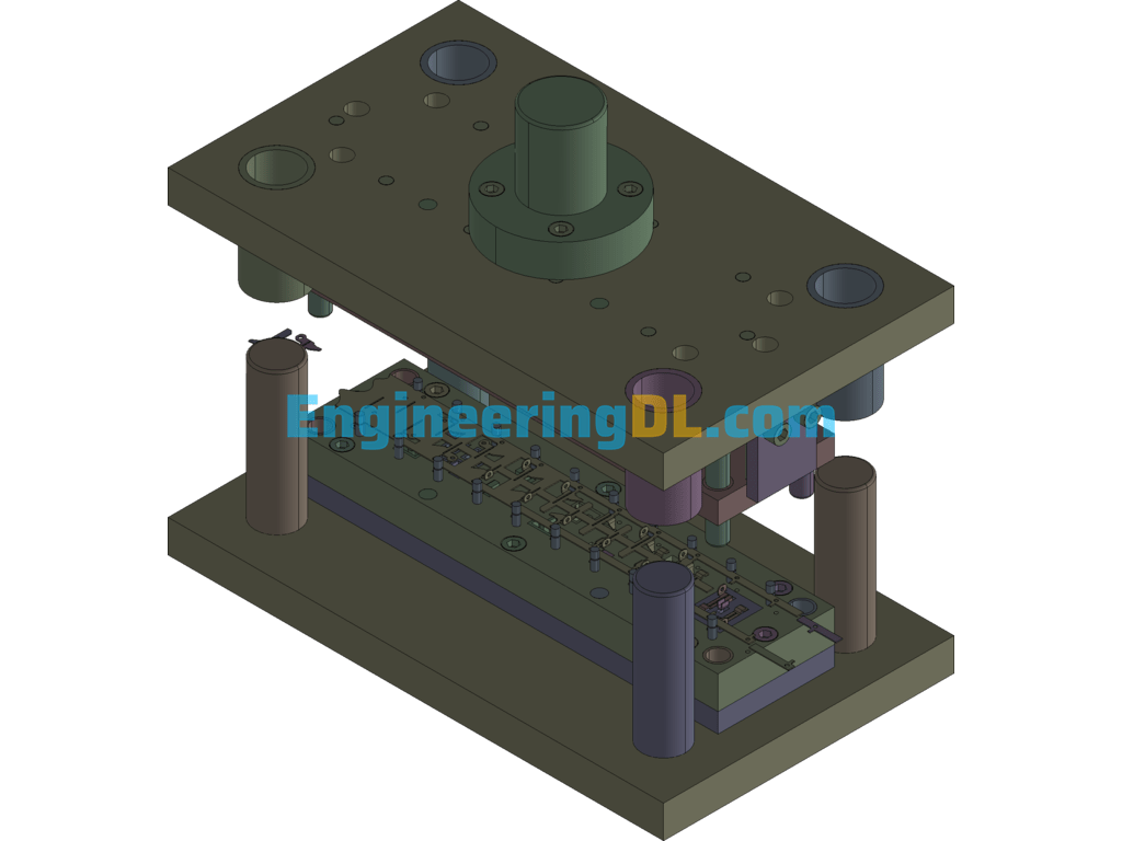 Push Plate Progressive Die 3D Exported Free Download