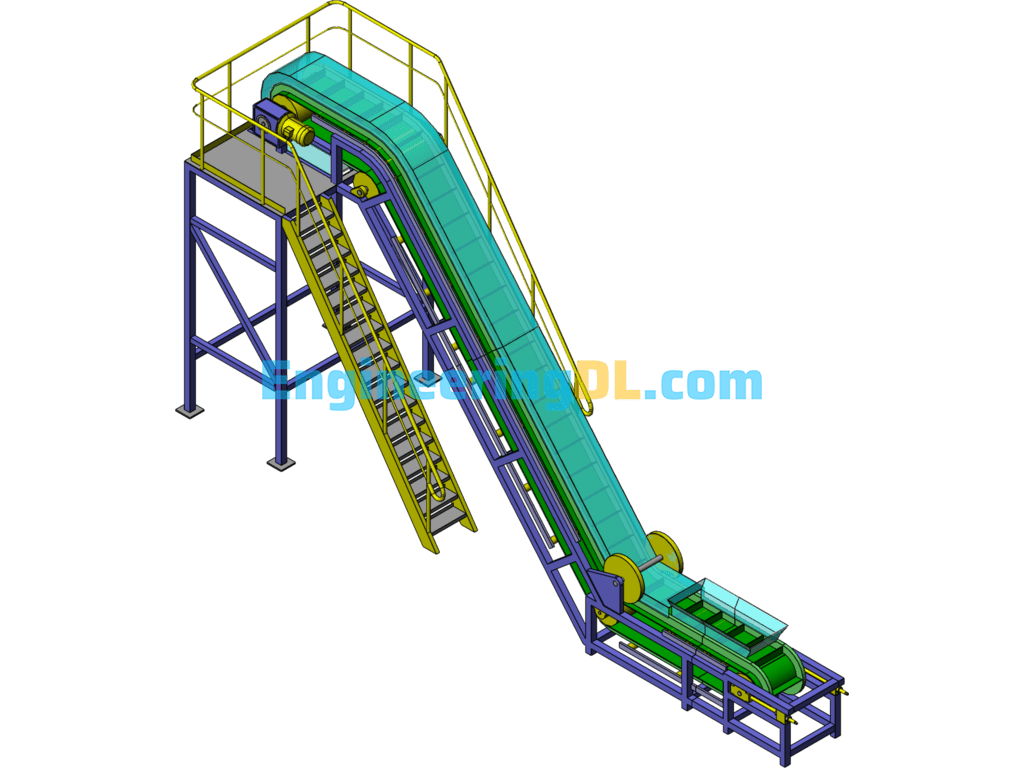 Lifting Belt Conveyor SolidWorks Free Download