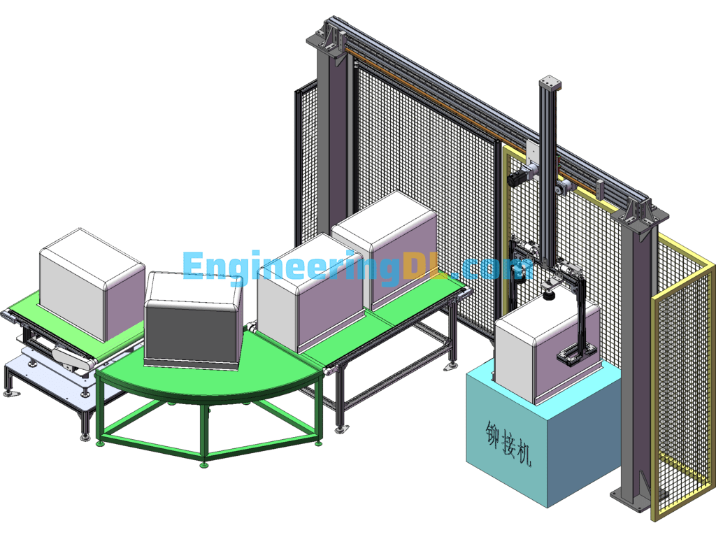 Handling Robot (Inner Liner Reinforcement Riveting Automatic Material Pick-Up Equipment) SolidWorks, 3D Exported Free Download