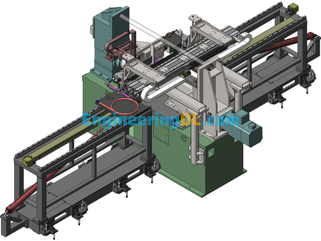 Friction Welding Feeding Device. Friction Welding Automatic Loading Machine SolidWorks, 3D Exported Free Download