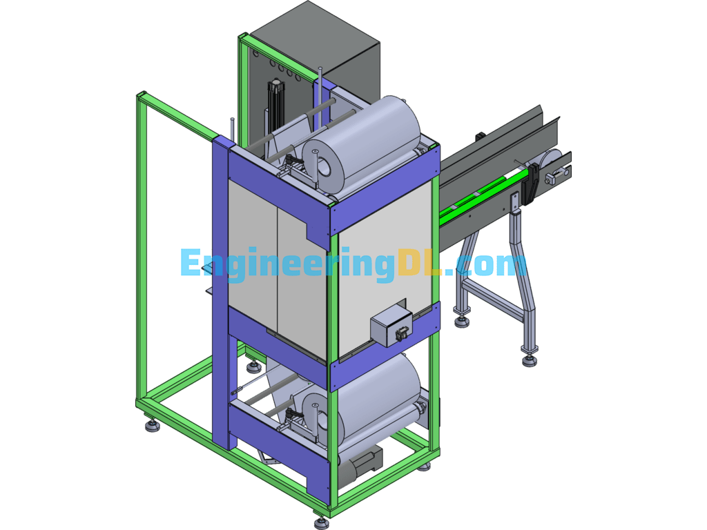 Shrink Wrapping Machine SolidWorks, 3D Exported Free Download