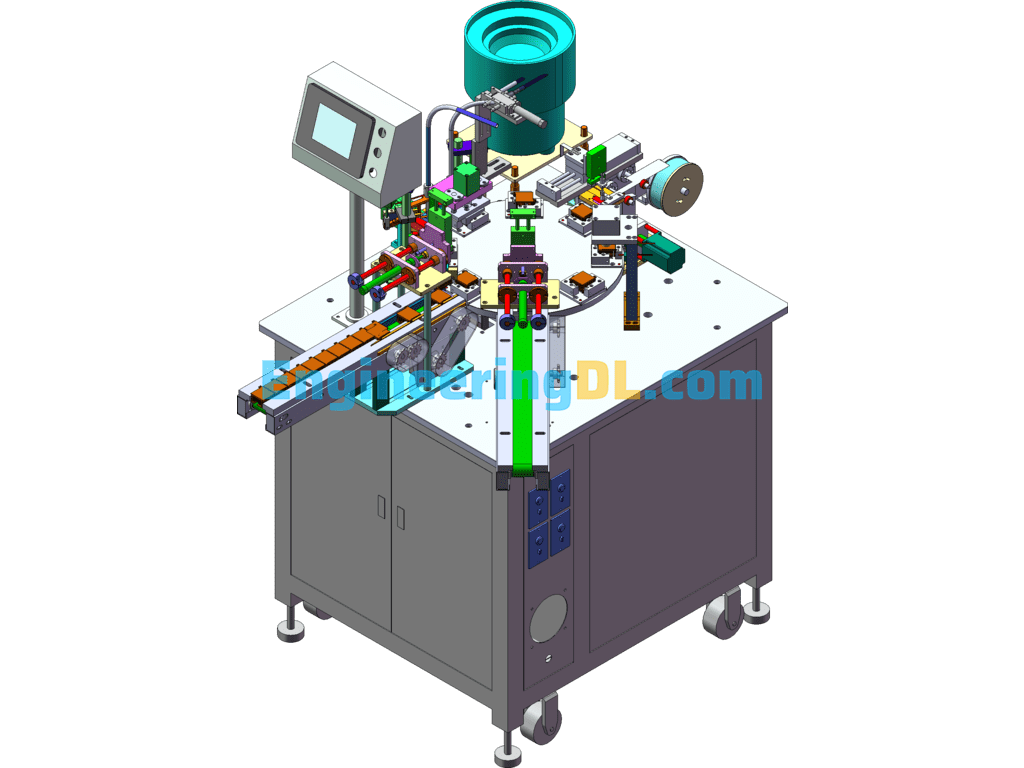 Heat Sink Mounting Nail Gluing Machine SolidWorks Free Download