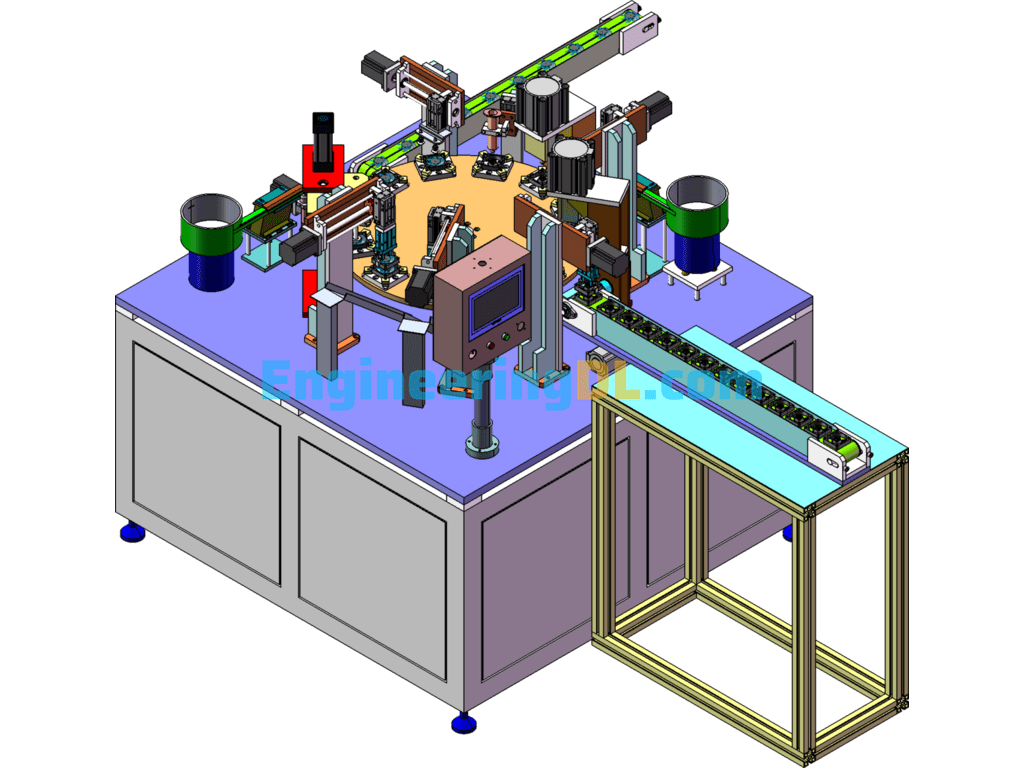Cooling Fan Assembly Machine (Turntable Type) SolidWorks Free Download