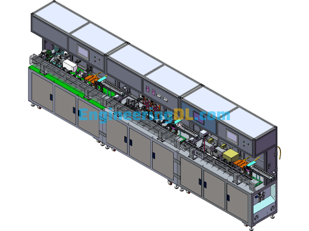 Data Line Front-End Processing Automatic Machine (Send Line Peeling Braided Copper Foil Aluminum Foil To Cotton Line) SolidWorks Free Download
