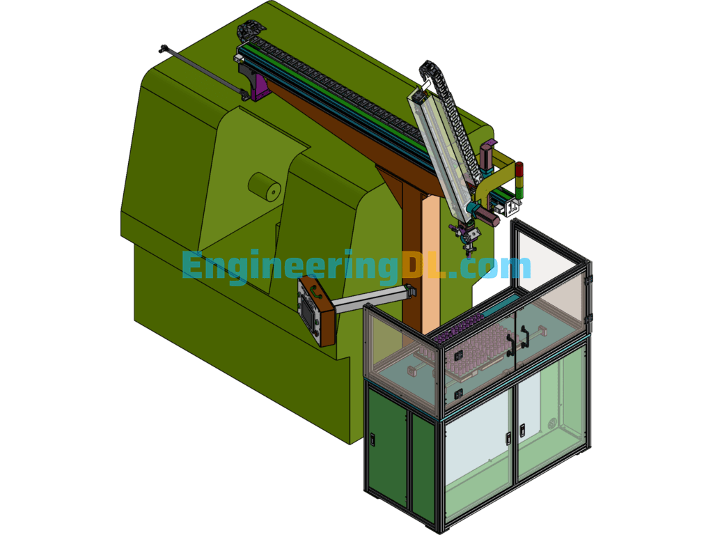 Automatic Loading And Unloading Machine For CNC Lathe Traveling Robot Loading And Unloading Robot SolidWorks Free Download