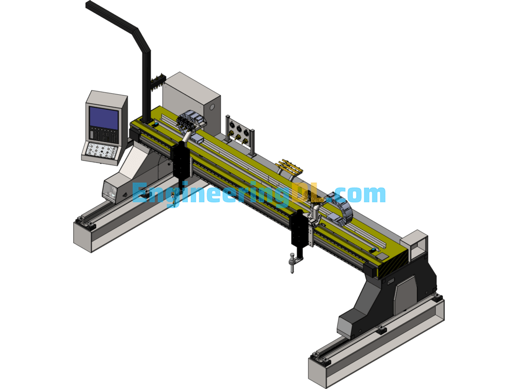 CNC Gantry Gas Cutting Machine SolidWorks Free Download