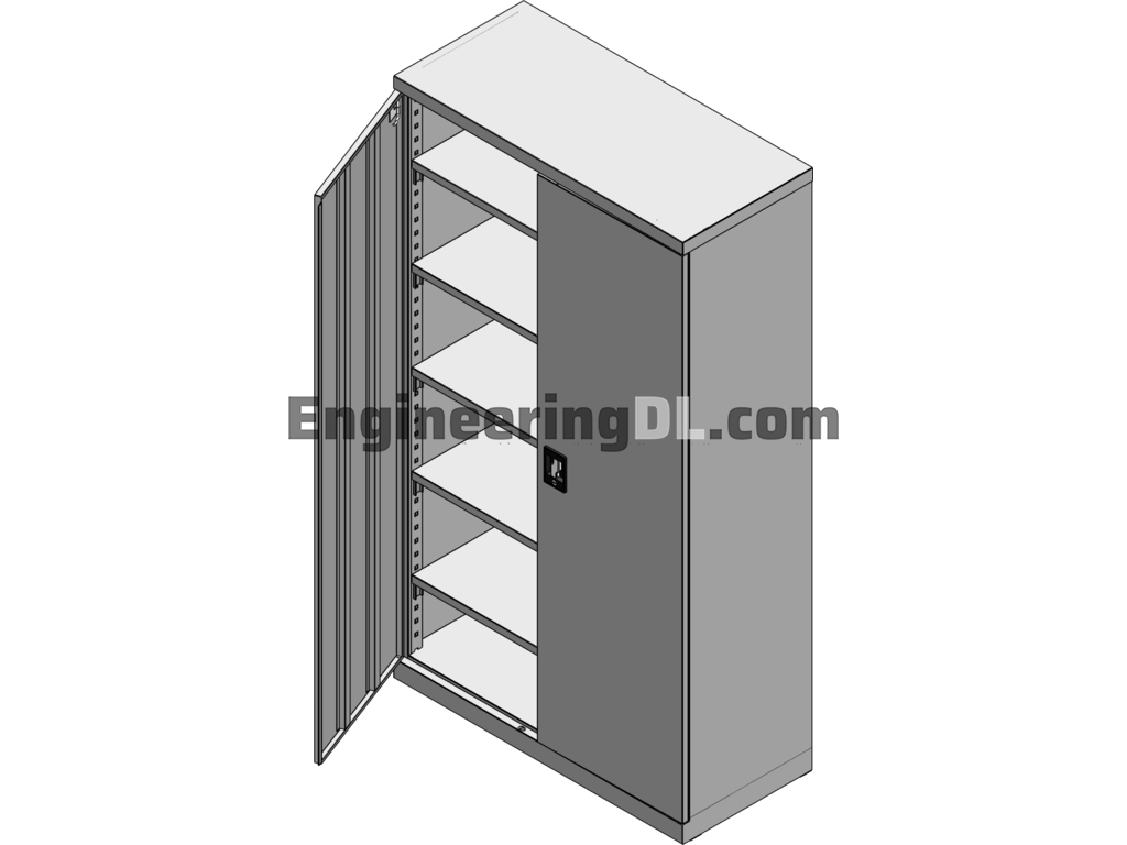 File Cabinet Design SolidWorks, 3D Exported Free Download
