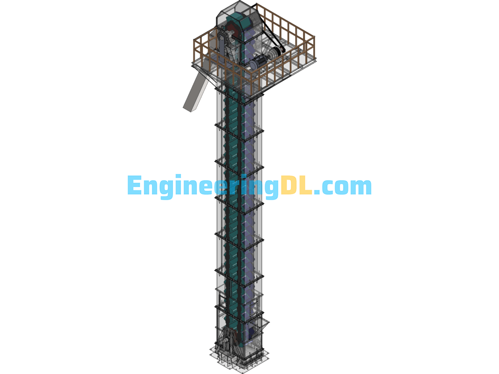Bucket Elevator SolidWorks, 3D Exported Free Download