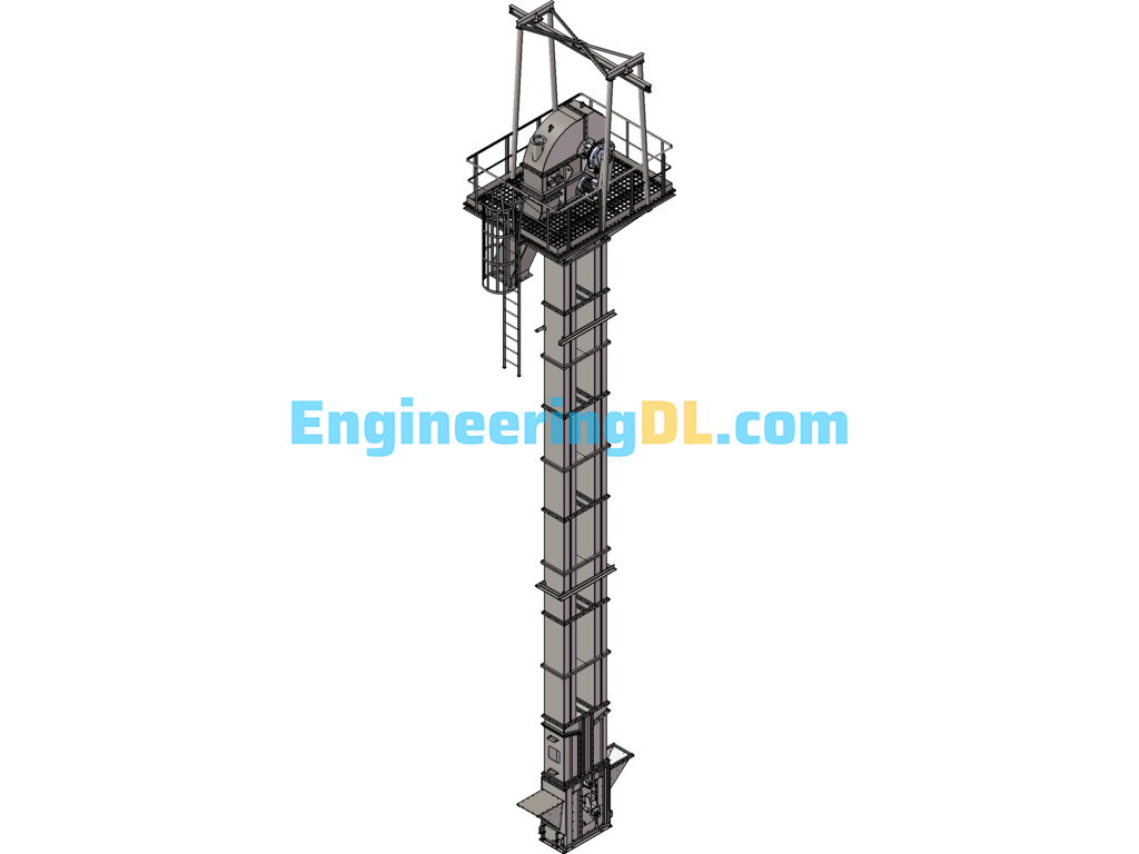 Bucket Elevator SolidWorks, 3D Exported Free Download