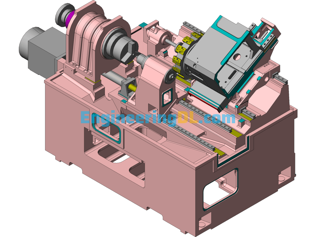 Inclined Bed Machine Tool Model SolidWorks Free Download