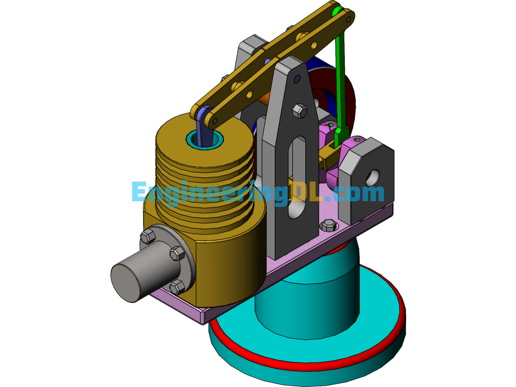 Stirling Engines SolidWorks, 3D Exported Free Download