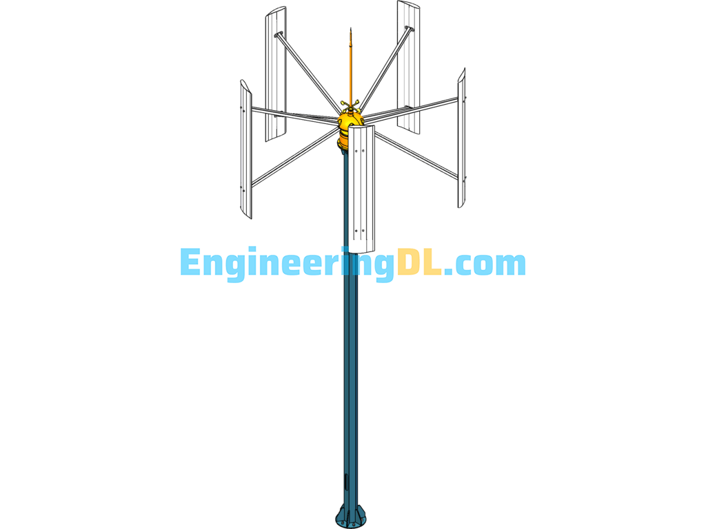 New 2KW Wind Turbine SolidWorks, 3D Exported Free Download