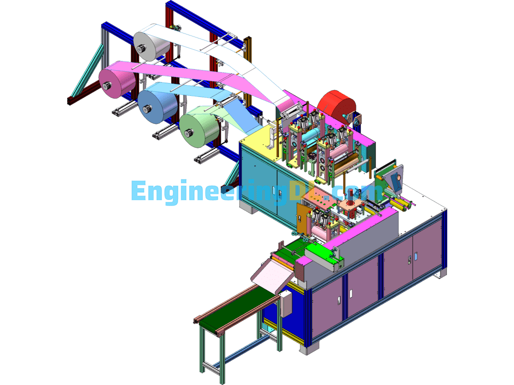 New N95 Mask Forming Machine, Slicing Welding Nose Molding Machine SolidWorks, AutoCAD, 3D Exported Free Download