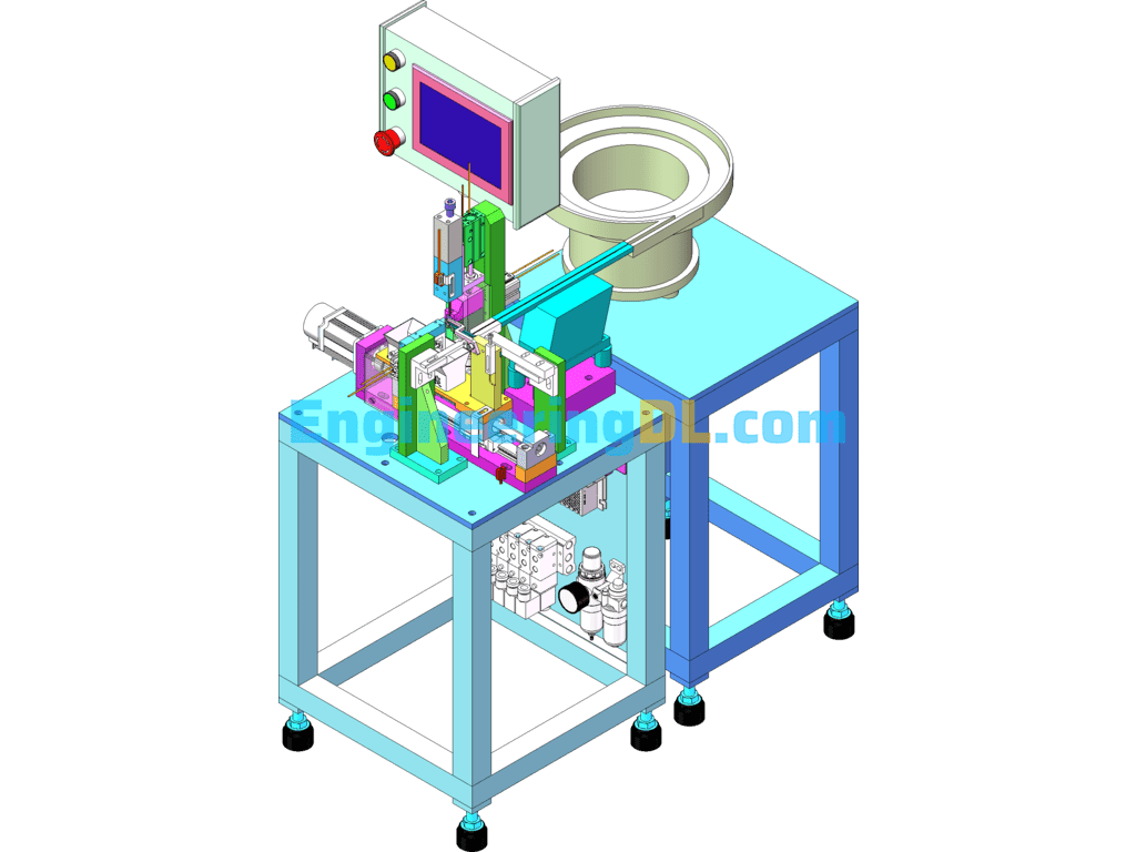 Square Small Hole Inspection Machine SolidWorks, AutoCAD, 3D Exported Free Download