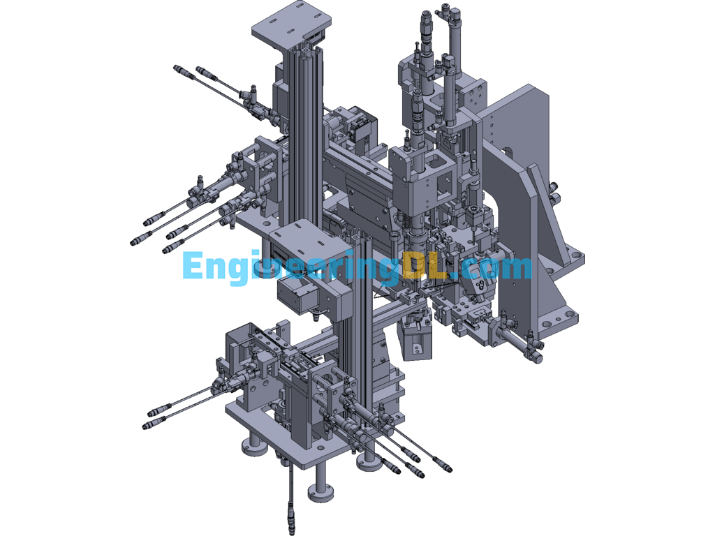 Square Screw Locking Mechanism 3D Exported Free Download