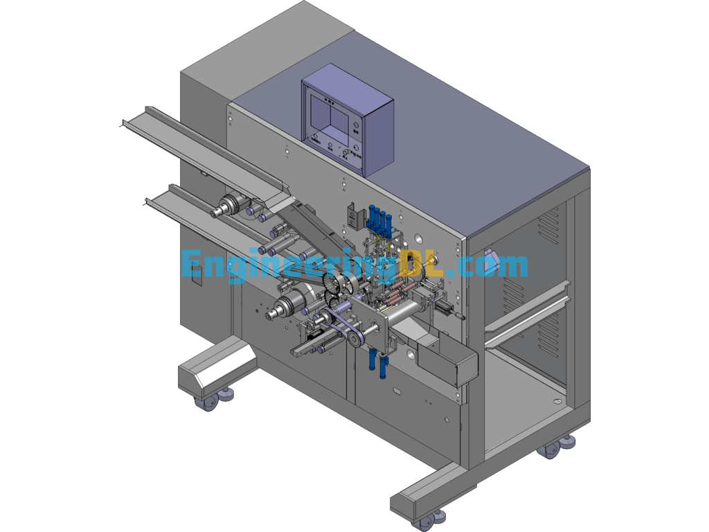 Square Lithium Battery Winding Machine SolidWorks, 3D Exported Free Download