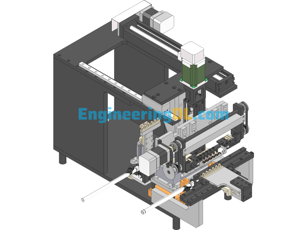 Square Spring Making Machine SolidWorks, 3D Exported Free Download