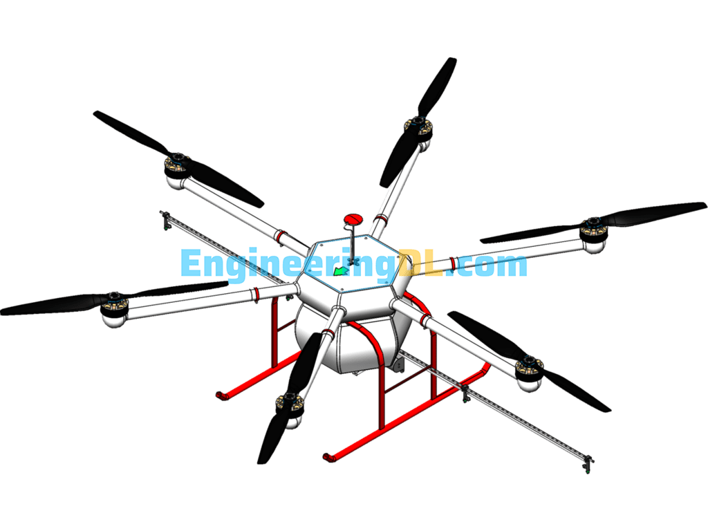 Rotary Wing Plant Protection Aircraft UAV SolidWorks Free Download