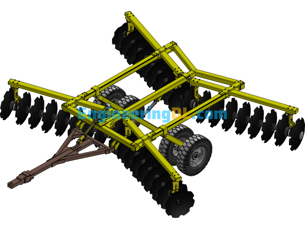 Rotary Tiller SolidWorks, 3D Exported Free Download