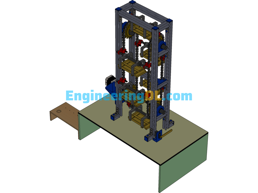 Rotating Parking Garage Model SolidWorks, 3D Exported Free Download