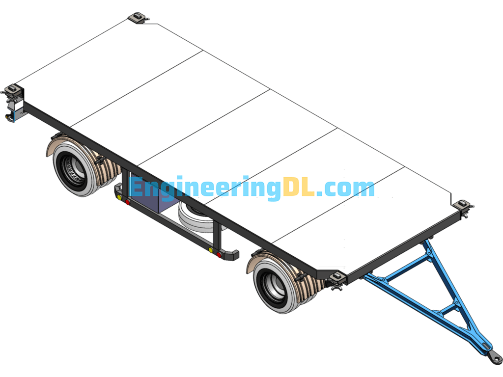 Rotating Trailer 3D Model SolidWorks, 3D Exported Free Download