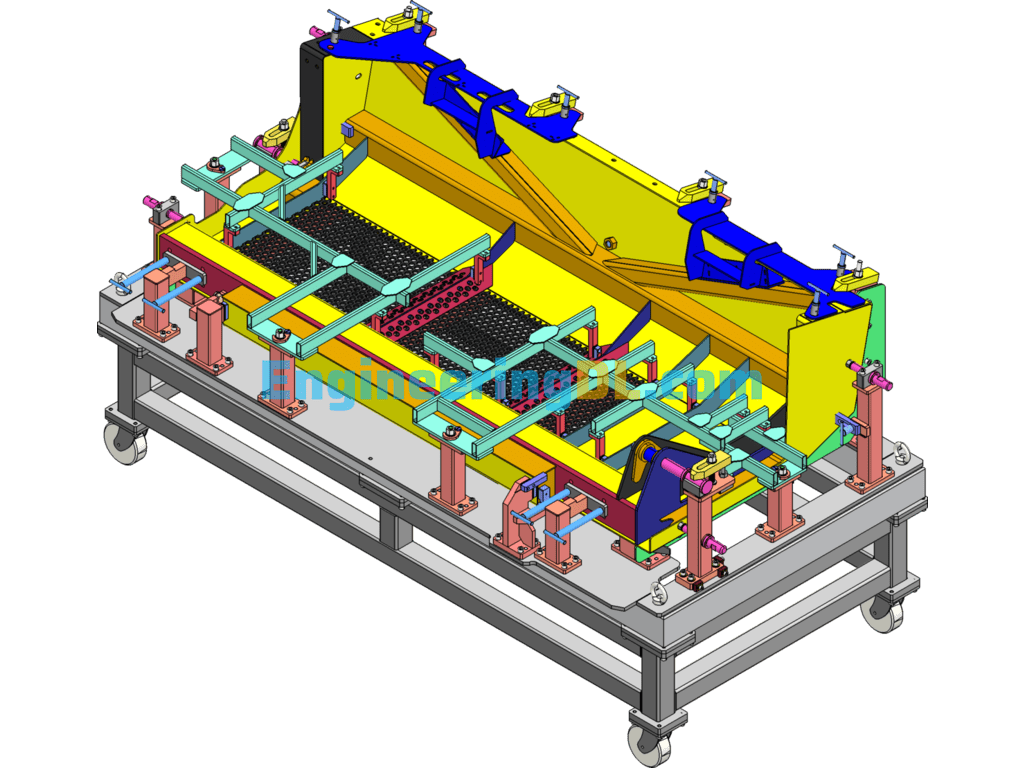 Rotary Welding Fixture Platform SolidWorks, 3D Exported Free Download