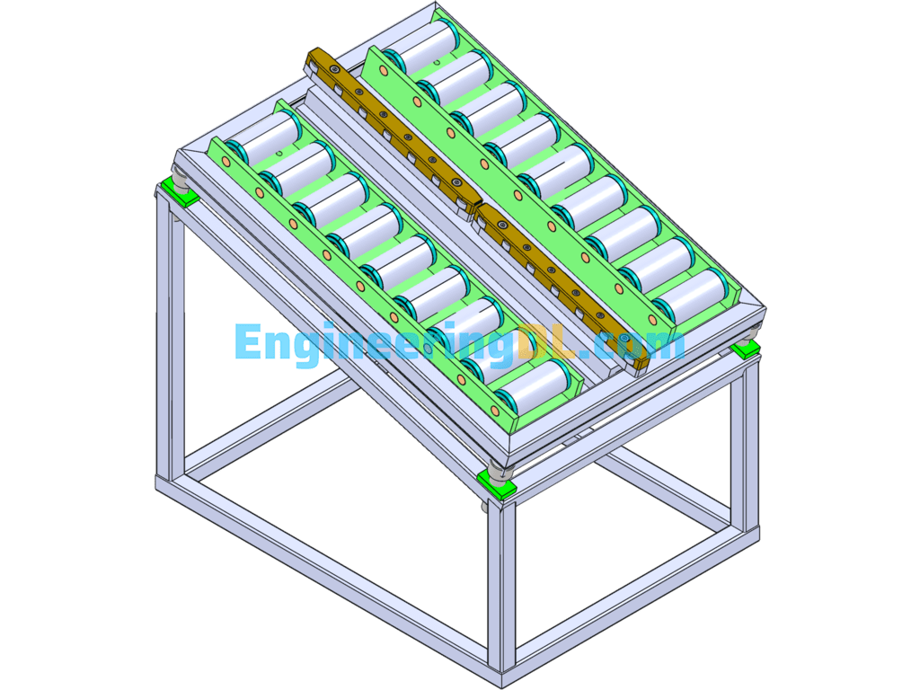 Non-Powered Roller Conveyor Line SolidWorks Free Download