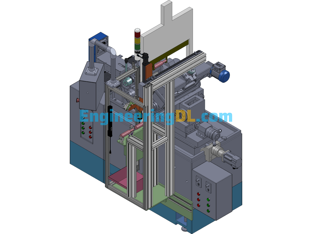 Automatic Loading And Unloading Of Centerless Mill SolidWorks, 3D Exported Free Download