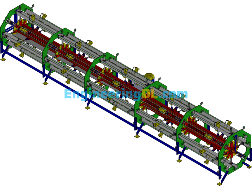 Fluorescent Tube Manufacturing Machine SolidWorks, 3D Exported Free Download